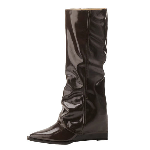 Boogzel Apparel Pointed-Toe Boots with Wide Calf