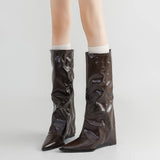 Boogzel Apparel Pointed-Toe Boots with Wide Calf, view 6