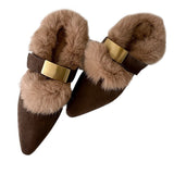 Boogzel Apparel Pointed-Toe Faux Fur Mules, view 2