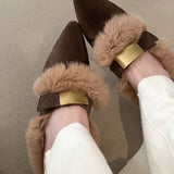 Boogzel Apparel Pointed-Toe Faux Fur Mules, view 3