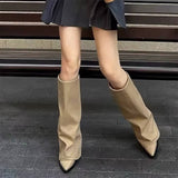 Boogzel Apparel Pointed Toe Wide Calf Boots, view 6