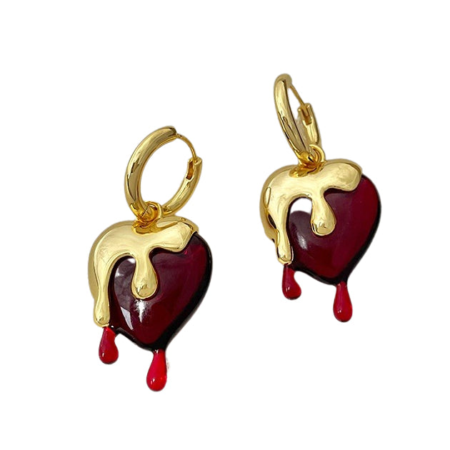 Boogzel Apparel Poison Drop Heart Earrings