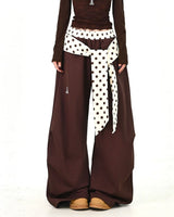 Boogzel Apparel Polka Dot Belt Wide Leg Pants, view 2
