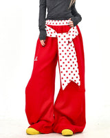Boogzel Apparel Polka Dot Belt Wide Leg Pants, view 3