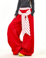 Boogzel Apparel Polka Dot Belt Wide Leg Pants, view 4