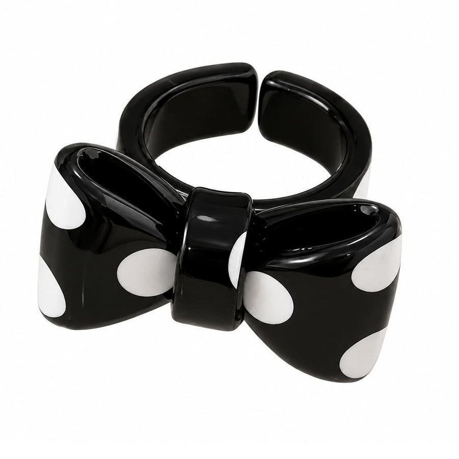Boogzel Apparel Polka Dot Bow Statement Ring