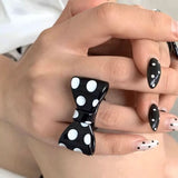 Boogzel Apparel Polka Dot Bow Statement Ring, view 3