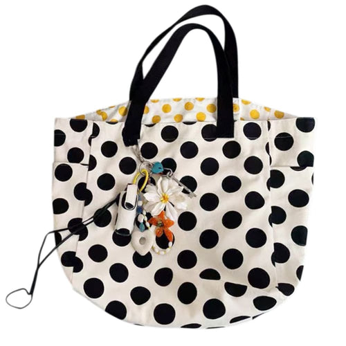 Boogzel Apparel Polka Dot Canvas Shopper Bag