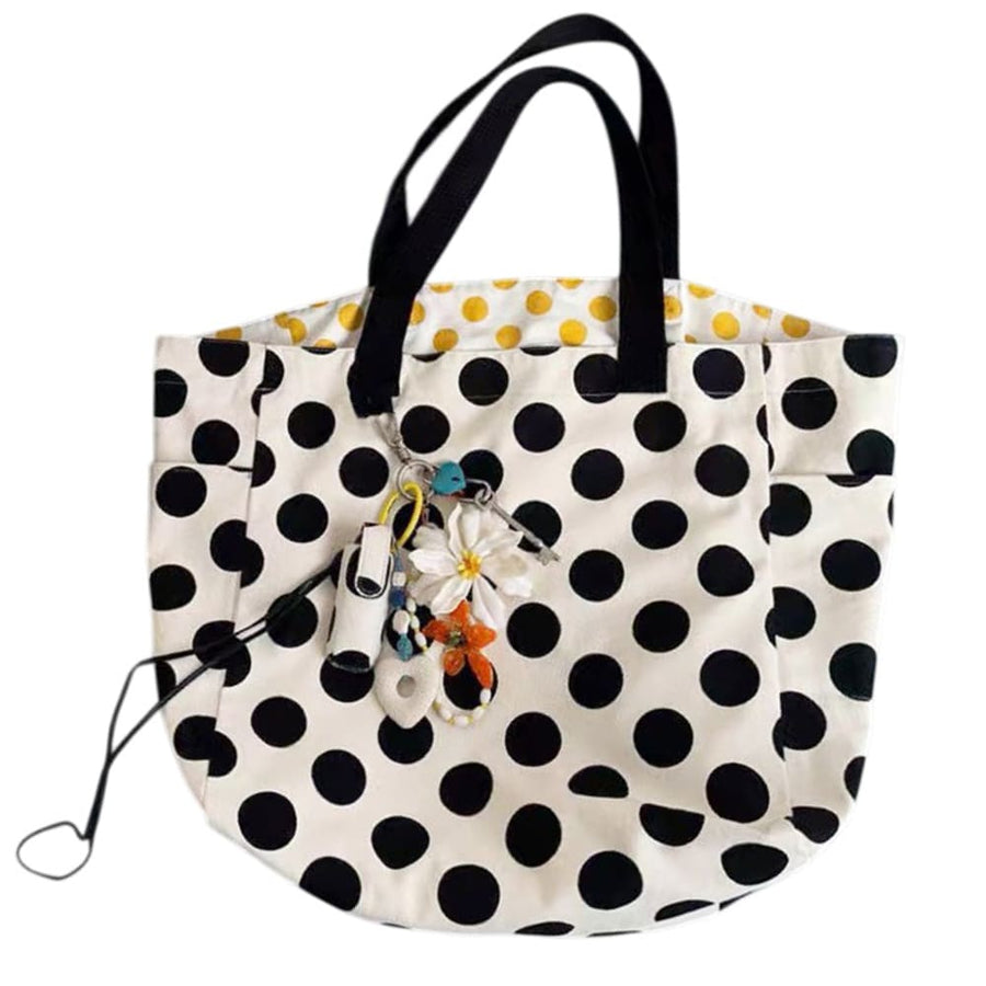 Boogzel Apparel Polka Dot Canvas Shopper Bag