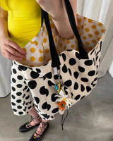 Boogzel Apparel Polka Dot Canvas Shopper Bag, view 2