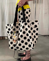 Boogzel Apparel Polka Dot Canvas Shopper Bag, view 3