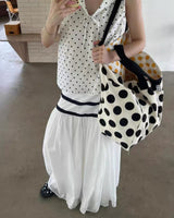 Boogzel Apparel Polka Dot Canvas Shopper Bag, view 4