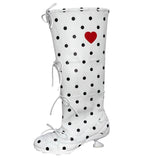 Boogzel Apparel Polka Dot Heart Kitten Heel Boots, view 2