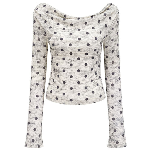 Boogzel Apparel Polka Dot Off Shoulder Bardot Top