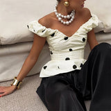 Boogzel Apparel Polka Dot Ruffle Top, view 2