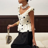 Boogzel Apparel Polka Dot Ruffle Top, view 4