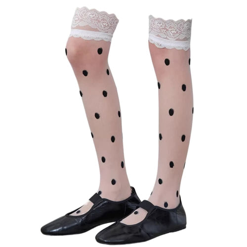 Boogzel Apparel Polka Dot Sheer Knee High Socks