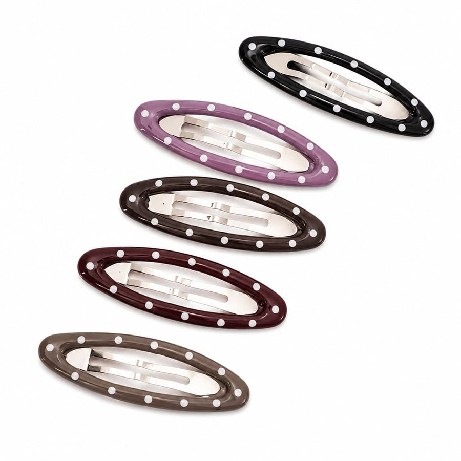 Boogzel Apparel Polka Dot Snap Hair Clip 5 pcs Set
