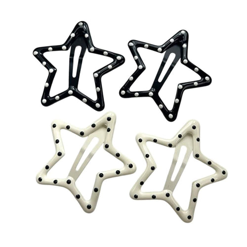 Boogzel Apparel Polka Dot Star 4 pcs Hair Clip Set