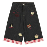 Boogzel Apparel Poodle Embroidered Denim Shorts, view 2