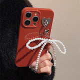 Boogzel Apparel Pop of Red Bowknot iPhone Case, view 4