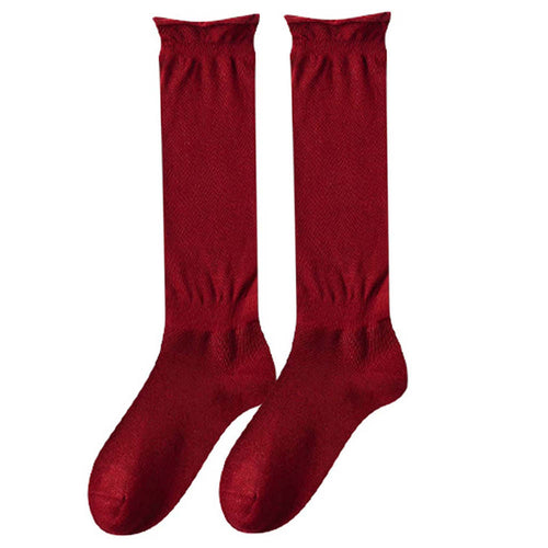 Boogzel Apparel Pop Of Red Knee Socks