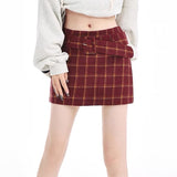 Boogzel Apparel Pop Of Red Plaid Skirt, view 2