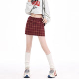 Boogzel Apparel Pop Of Red Plaid Skirt, view 3