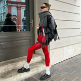 Boogzel Apparel Pop Of Red Tights, view 4