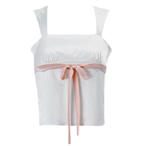 Boogzel Apparel Portrait Mode Satin Bow Tie Top