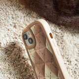 Boogzel Apparel Preppy Aesthetic Argyle iPhone Case, view 2