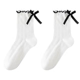 Boogzel Apparel Preppy Aesthetic Bow Ruffle Socks, view 2