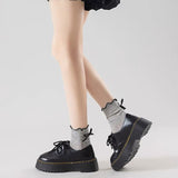 Boogzel Apparel Preppy Aesthetic Bow Ruffle Socks, view 5