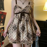 Boogzel Apparel Preppy Aesthetic Plaid Mini Tank Dress, view 2