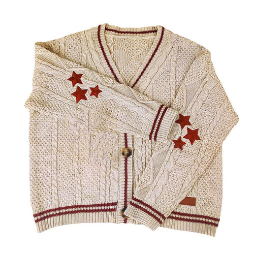 Boogzel Apparel Preppy Aesthetic Star Cardigan