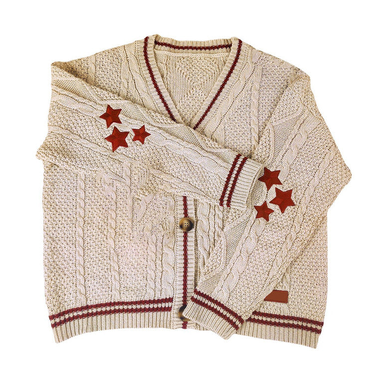 Boogzel Apparel Preppy Aesthetic Star Cardigan