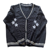 Boogzel Apparel Preppy Aesthetic Star Cardigan, view 2