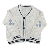 Boogzel Apparel Preppy Aesthetic Star Cardigan, view 3