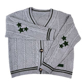 Boogzel Apparel Preppy Aesthetic Star Cardigan, view 4