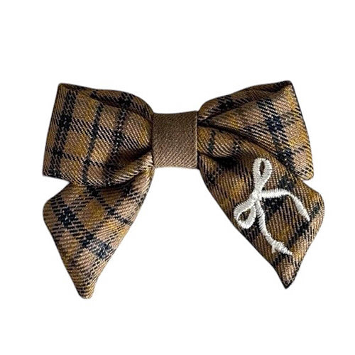 Boogzel Apparel Preppy Bow Embroidery Hair Bow Set