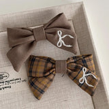 Boogzel Apparel Preppy Bow Embroidery Hair Bow Set, view 3