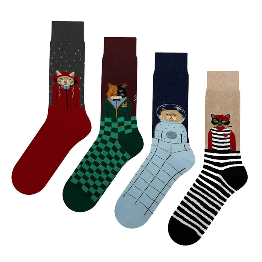 Boogzel Apparel Preppy Cat Aesthetic Socks