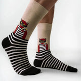 Boogzel Apparel Preppy Cat Aesthetic Socks, view 6