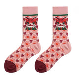 Boogzel Apparel Preppy Cat Print Socks, view 2