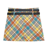 Boogzel Apparel Preppy Colorful Plaid Mini Skirt, view 2