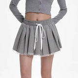 Boogzel Apparel Preppy Drawstring Mini Skirt, view 3