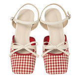 Boogzel Apparel Preppy Gingham Bow Sandals, view 2