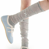 Boogzel Apparel Preppy Knee High Socks with Bows, view 4