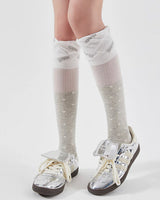 Boogzel Apparel Preppy Polka Dot Knee High Socks, view 4