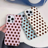 Boogzel Apparel Preppy Polka Dot Textured iPhone Case, view 5